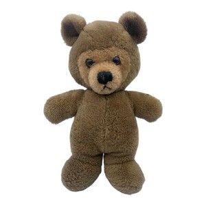 1978 R Dakin Co Brown Teddy Bear Plush Stuffed Animal 11” Orange Tag Vintage